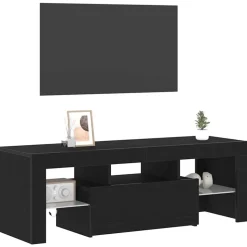 vidaXL TV-kast met lade Zwart Eiken 120 x 35 x 40 cm Bewerkt hout