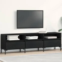 vidaXL TV-kast met lade Zwart Eiken 150 x 30 x 44,5 cm Bewerkt hout