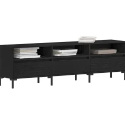 vidaXL TV-kast met lade Zwart Eiken 150 x 30 x 44,5 cm Bewerkt hout
