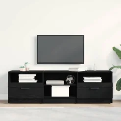 vidaXL TV-kast met lade Zwart Eiken 150 x 33,5 x 45 cm Bewerkt hout