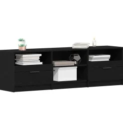 vidaXL TV-kast met lade Zwart Eiken 150 x 33,5 x 45 cm Bewerkt hout