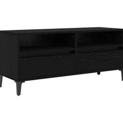 vidaXL TV-kast met lade Zwart Eiken 100 x 34,5 x 44,5 cm