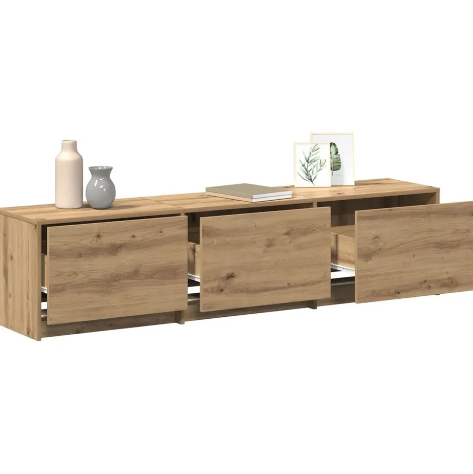 vidaXL TV-kast met LED Artisan Eiken 165 x 34 x 40 cm Bewerkt hout
