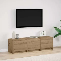 vidaXL TV-kast met LED met lade Ambachtelijk eiken 140 x 34 x 40 cm