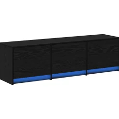 vidaXL TV-kast met LED Zwarte Eik 140 x 34 x 40 cm Geconstrueerd hout