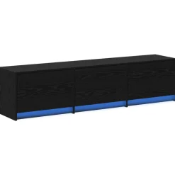 vidaXL TV-kast met LED Zwart Eiken 165 x 34 x 40 cm Bewerkt hout