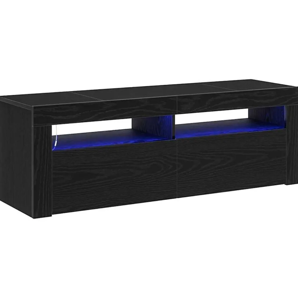 vidaXL TV-kast met LED Zwart Eiken 120 x 35 x 40 cm Bewerkt hout