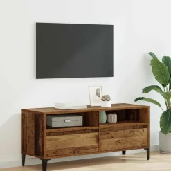 vidaXL TV-kast Oud Hout 100 x 34,5 x 44,5 cm Gemonteerd hout en ijzer
