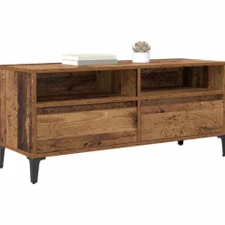 vidaXL TV-kast Oud Hout 100 x 34,5 x 44,5 cm Gemonteerd hout en ijzer