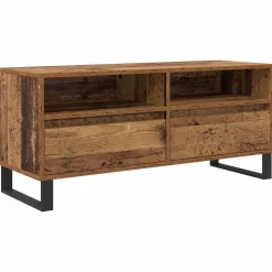 vidaXL TV-kast Oud Hout 100 x 34,5 x 44,5 cm Gemonteerd hout en ijzer