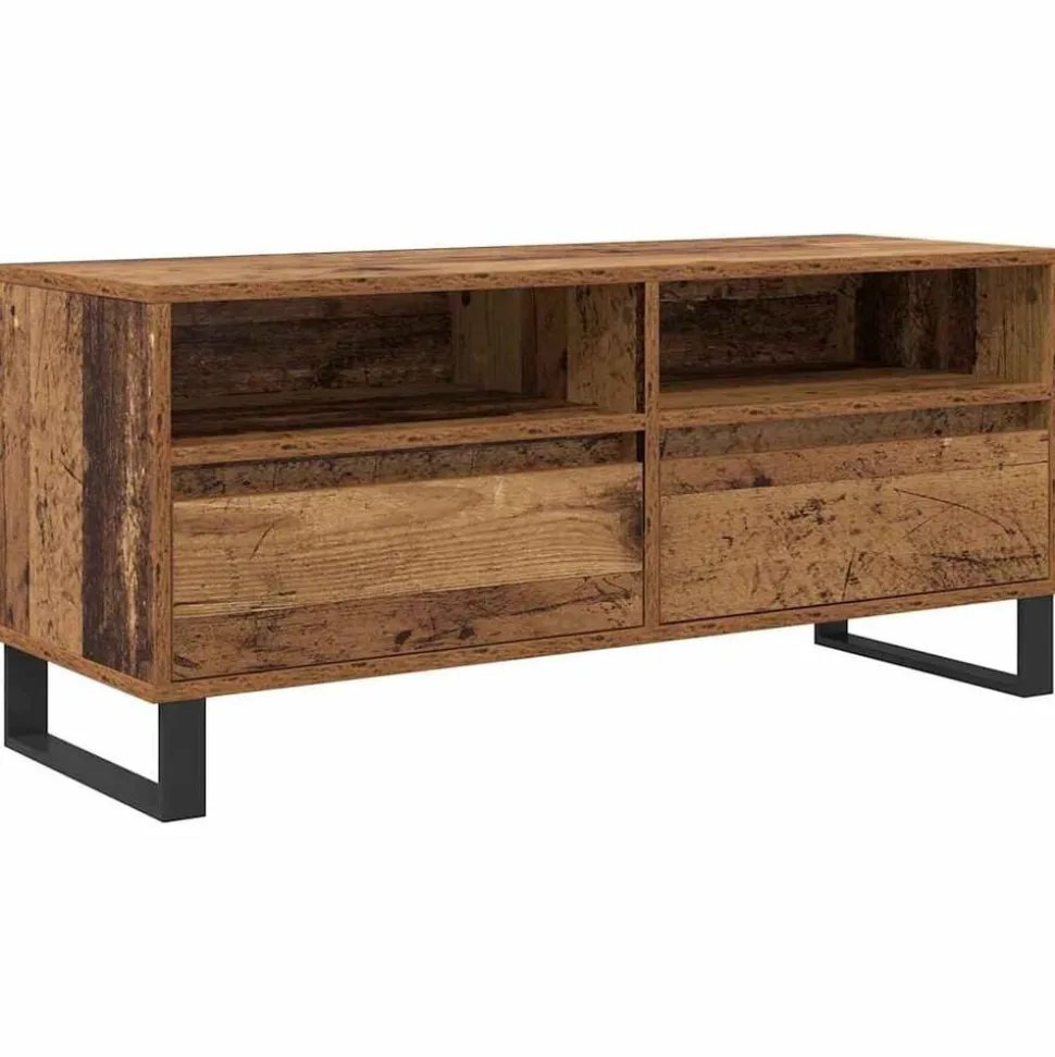 vidaXL TV-kast Oud Hout 100 x 34,5 x 44,5 cm Gemonteerd hout en ijzer