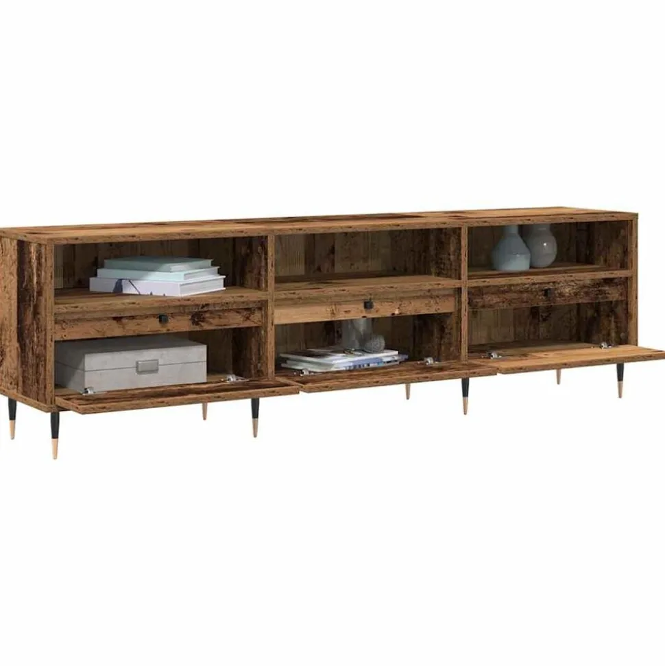 vidaXL TV-kast Oud Hout 150 x 30 x 45 cm Bewerkt hout