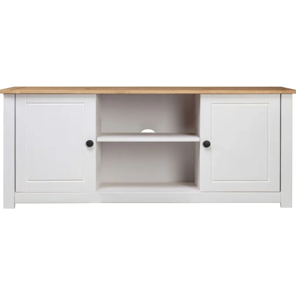 vidaXL Tv-kast Panama Range 120x40x50 cm massief grenenhout wit