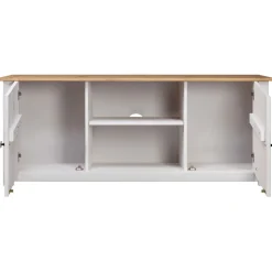 vidaXL Tv-kast Panama Range 120x40x50 cm massief grenenhout wit