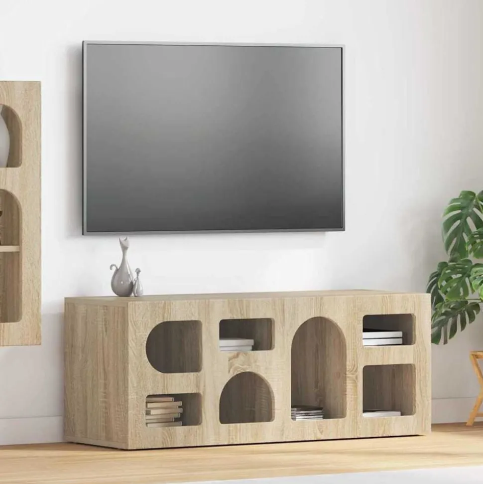 vidaXL TV-kast Sonoma Eiken 100 x 35 x 40 cm Bewerkt hout