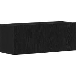 vidaXL TV-kast Wandgemonteerd Zwart Eiken 80 x 30 x 30 cm Bewerkt hout