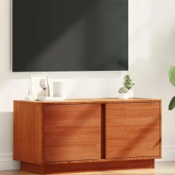 vidaXL TV-kast Wasbruin 80 x 35 x 40,5 cm Massief grenenhout