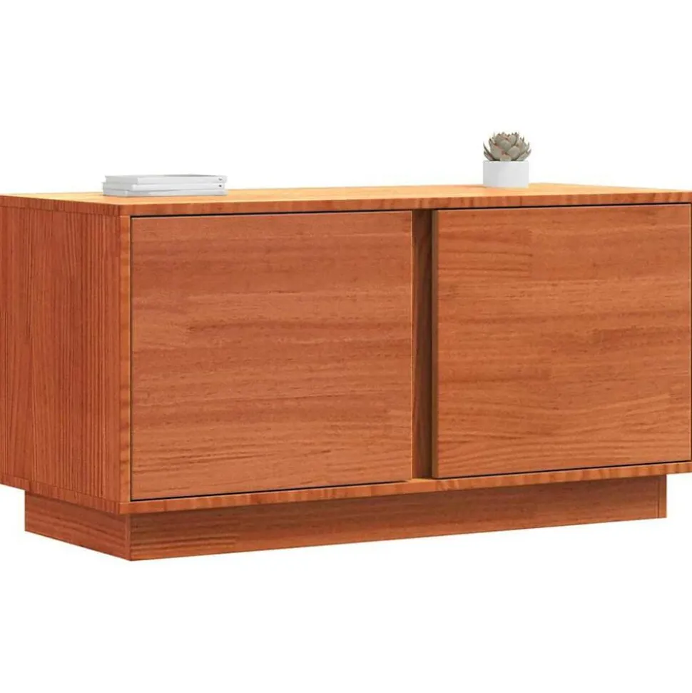 vidaXL TV-kast Wasbruin 80 x 35 x 40,5 cm Massief grenenhout