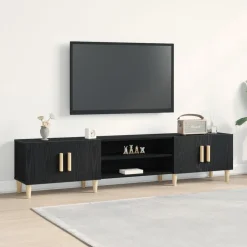 vidaXL TV-kast Zwart Eiken 180 x 31,5 x 40 cm Bewerkt hout
