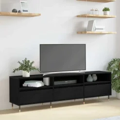 vidaXL TV-kast Zwart Eiken 150 x 30 x 45 cm Bewerkt hout