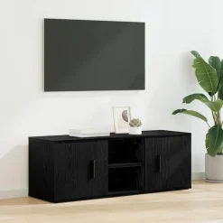 vidaXL TV-kast Zwart Eiken 100 x 31,5 x 35 cm Bewerkt hout