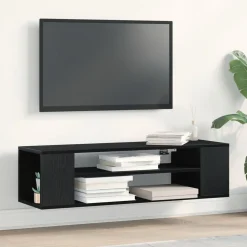 vidaXL TV-kast Zwart Eiken 100 x 30 x 26,5 cm Bewerkt hout