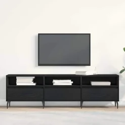 vidaXL TV-kast Zwart Eiken 150 x 30 x 44,5 cm Bewerkt hout