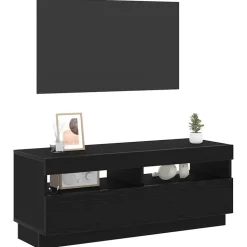 vidaXL TV-kast Zwart Eiken 100 x 35 x 40 cm Bewerkt hout