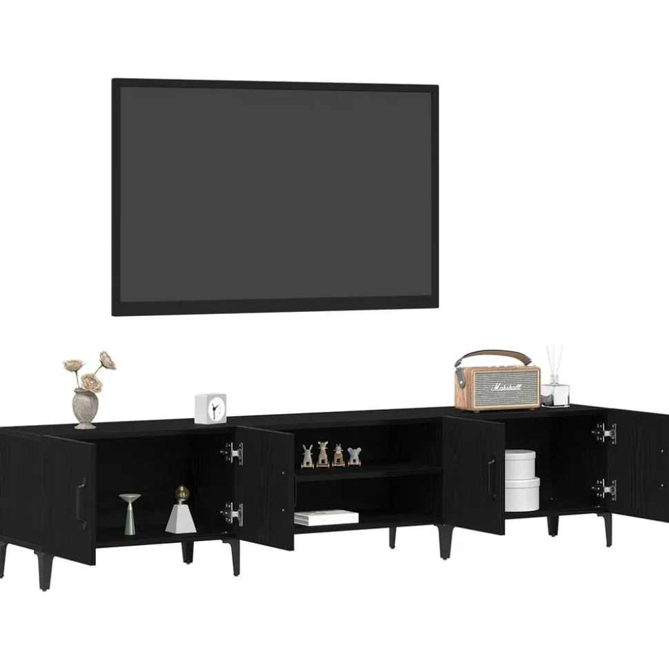 vidaXL TV-kast Zwart Eiken 180 x 31,5 x 40 cm Bewerkt hout