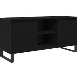 vidaXL TV-kast Zwart Eiken 104 x 35 x 50 cm Bewerkt hout