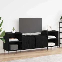 vidaXL TV-kast Zwart Eiken 160 x 35 x 55 cm Bewerkt hout