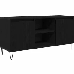 vidaXL TV-kast Zwart Eiken 104 x 35 x 50 cm Bewerkt hout