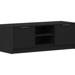 vidaXL TV-kast Zwart Eiken 102 x 32 x 35.5 cm Bewerkt hout
