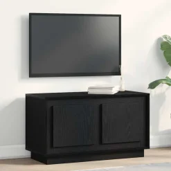 vidaXL TV-kast Zwart eiken 80 x 35 x 45 cm Bewerkt hout