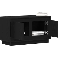 vidaXL TV-kast Zwart eiken 80 x 35 x 45 cm Bewerkt hout