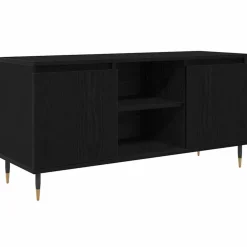 vidaXL TV-kast Zwart Eiken 104 x 35 x 50 cm Bewerkt hout