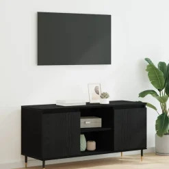 vidaXL TV-kast Zwart Eiken 104 x 35 x 50 cm Bewerkt hout