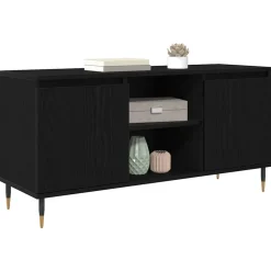 vidaXL TV-kast Zwart Eiken 104 x 35 x 50 cm Bewerkt hout