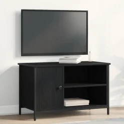 vidaXL TV-kast Zwart eiken 80 x 40 x 50 cm Bewerkt hout