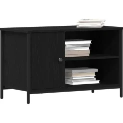 vidaXL TV-kast Zwart eiken 80 x 40 x 50 cm Bewerkt hout