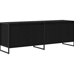 vidaXL TV-kast Zwart Eiken 140 x 36 x 49.5 cm Bewerkt hout