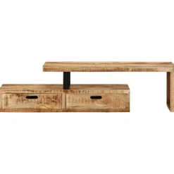 vidaXL Tv-meubel (118-200) x 30 x 40 cm massief hout mango