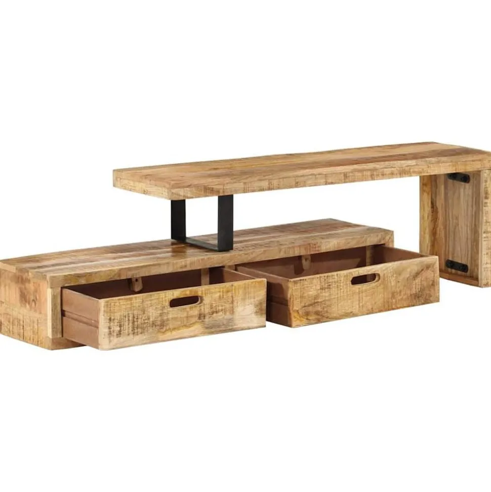 vidaXL Tv-meubel (118-200) x 30 x 40 cm massief hout mango