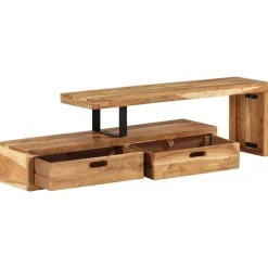 vidaXL Tv-meubel (118-200) x 30 x 40 cm massief acaciahout