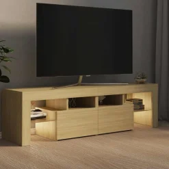 vidaXL Tv-meubel LED-verlichting 140x36,5x40 cm sonoma eikenkleurig