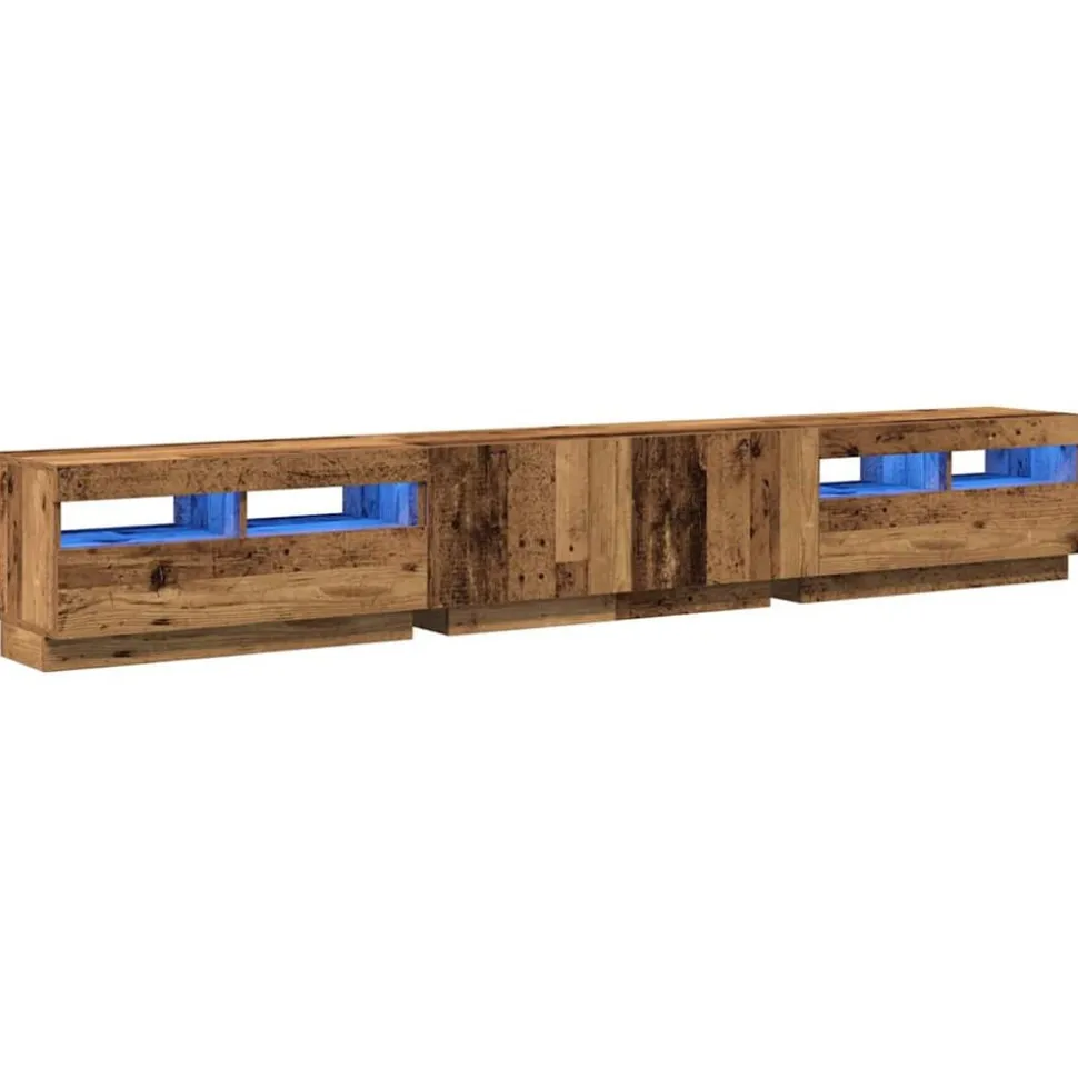 vidaXL Tv-meubel met LED 260x35x40 cm bewerkt hout oud hout