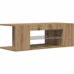 vidaXL Tv-meubel met LED 90x39x30 cm bewerkt hout artisanaal eiken