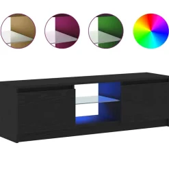 vidaXL Tv-meubel met LED 120x30x36 cm bewerkt hout zwart eiken