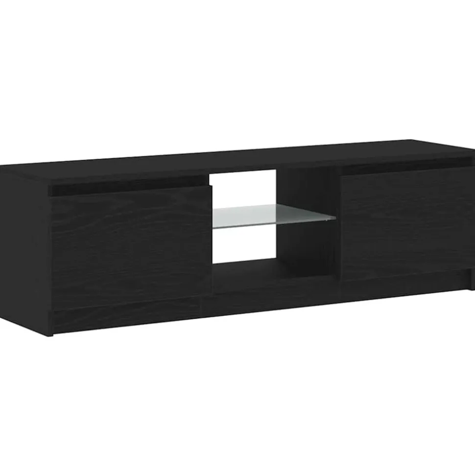 vidaXL Tv-meubel met LED 120x30x36 cm bewerkt hout zwart eiken