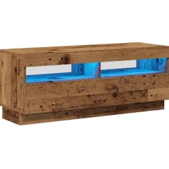 vidaXL Tv-meubel met LED 100x35x40 cm bewerkt hout oud hout